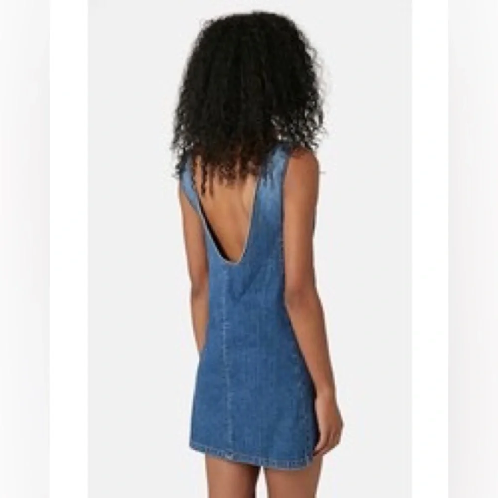 Topshop Moto denim pinafore dress petite size 2 - Picture 4 of 9